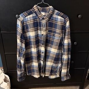 Men's Patagonia Blue and Brown Plaid Shirt